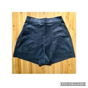 Aritzia/Wilfred High Waist Suede Mini Shorts Size XS Charcoal Grey EUC